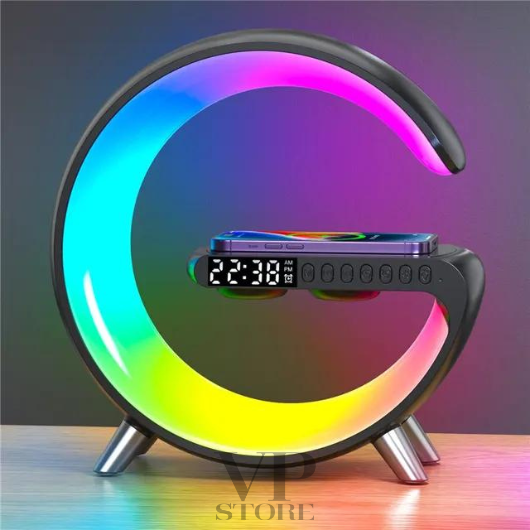 Multifunction Wireless Charger Pad Stand Speaker - Night Light - Charging Station for iPhone, Samsung, Xiaomi and Huawei