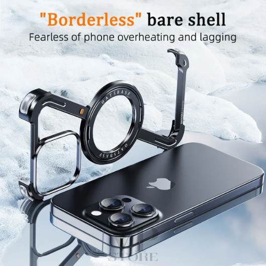 Z Shape Metal Phone Case for iPhone 15 with 360° Rotation Stand