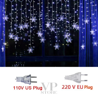 LED snowflake string lights for Christmas