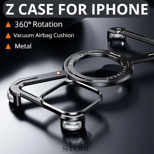 Z Shape Metal Phone Case for iPhone 15 with 360° Rotation Stand