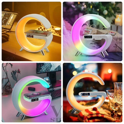 Multifunction Wireless Charger Pad Stand Speaker - Night Light - Charging Station for iPhone, Samsung, Xiaomi and Huawei