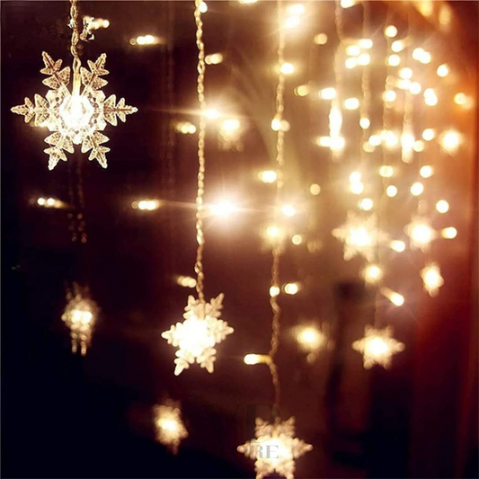 LED snowflake string lights for Christmas