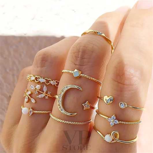 Bohemian Geometric Ring Sets - Fashion Jewelry