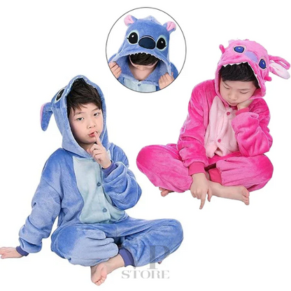 Stitch and Angel plush pyjamas, winter jumpsuit