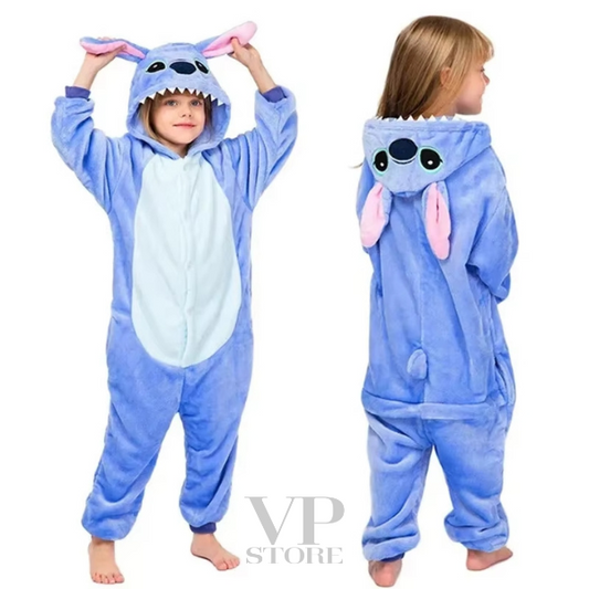 Stitch and Angel plush pyjamas, winter jumpsuit