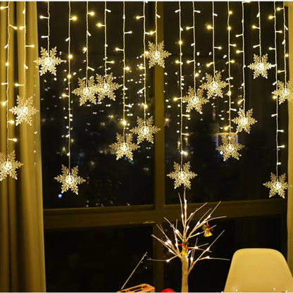 LED snowflake string lights for Christmas