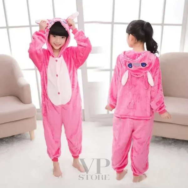 Stitch and Angel plush pyjamas, winter jumpsuit