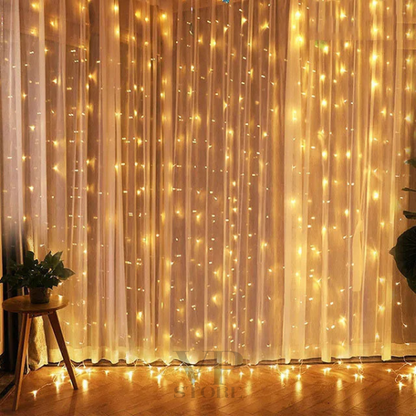 Christmas Lights Curtain Garland New Year Decor