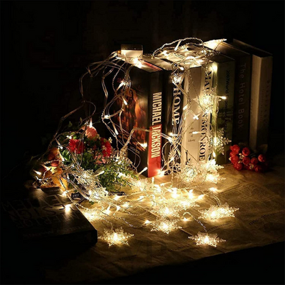 LED snowflake string lights for Christmas