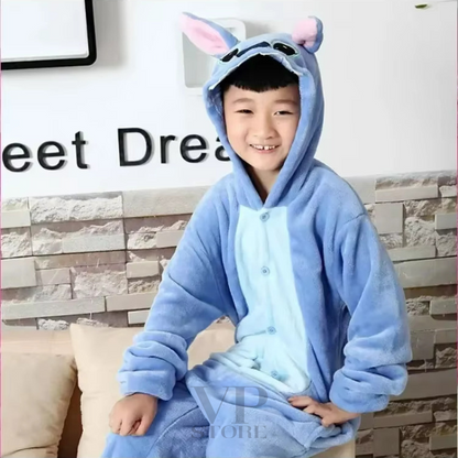 Stitch and Angel plush pyjamas, winter jumpsuit