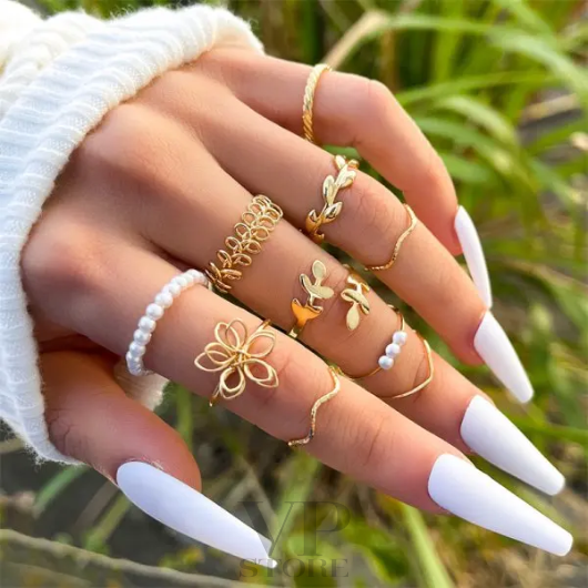 Bohemian Geometric Ring Sets - Fashion Jewelry