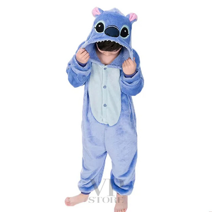 Stitch and Angel plush pyjamas, winter jumpsuit