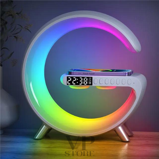 Multifunction Wireless Charger Pad Stand Speaker - Night Light - Charging Station for iPhone, Samsung, Xiaomi and Huawei