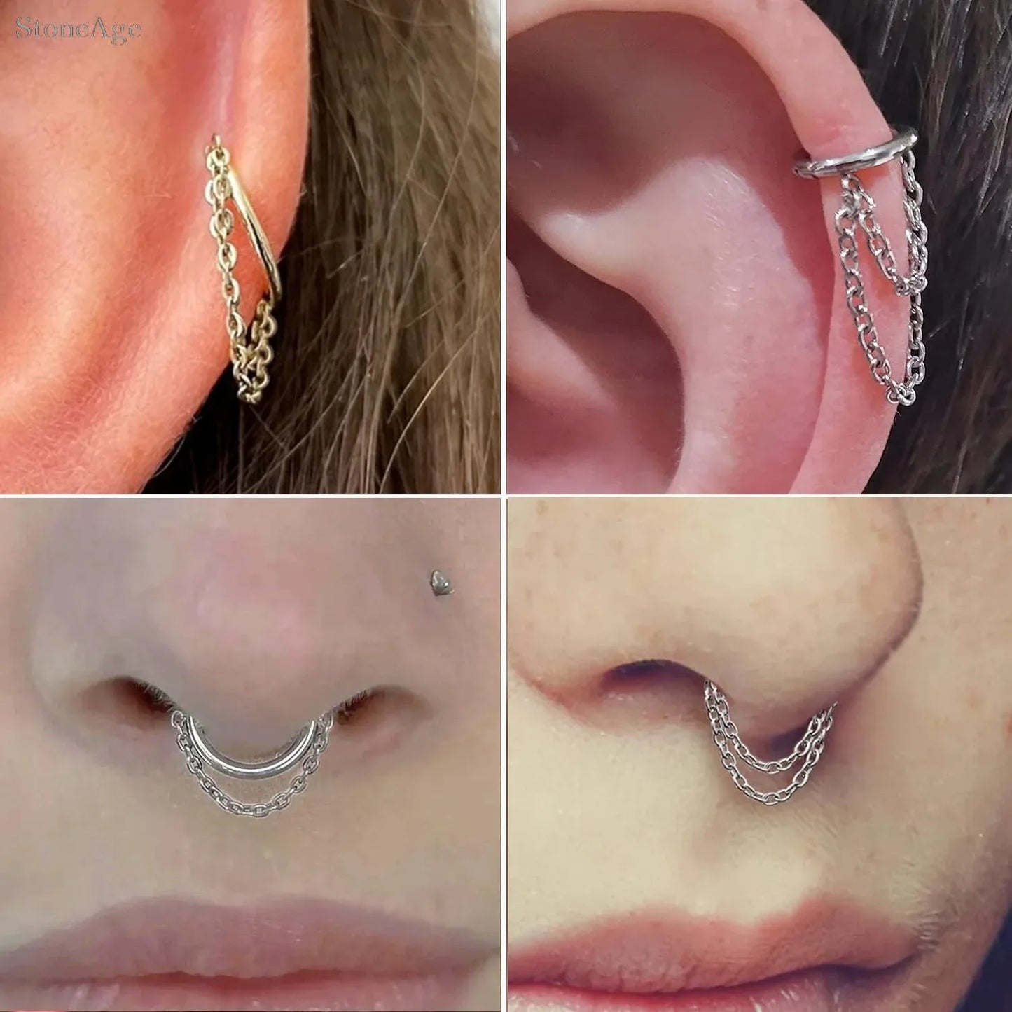 Septum and Tragus Piercing