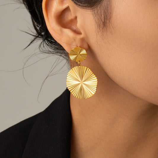 Textured Round Organic Earring