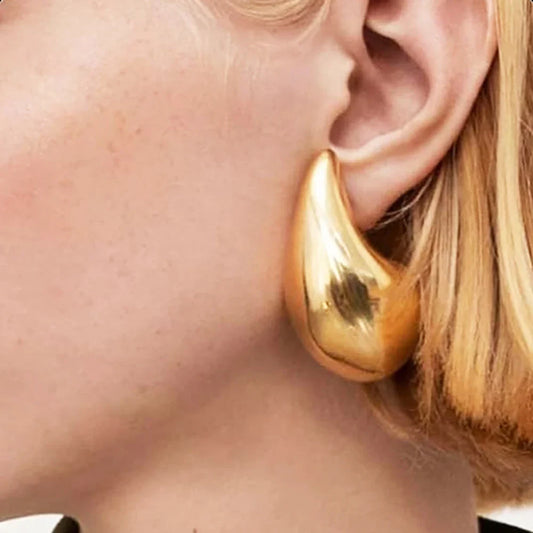 Golden Organic Drop Earring